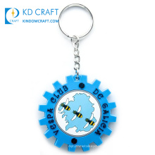 Factory direct sale no minimum order custom pvc rubber gear shaped globe keychain